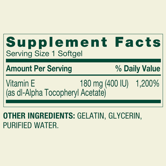 (3 pack) Spring Valley Vitamin E 180 mg Softgels for Heart Health, 200 Count
