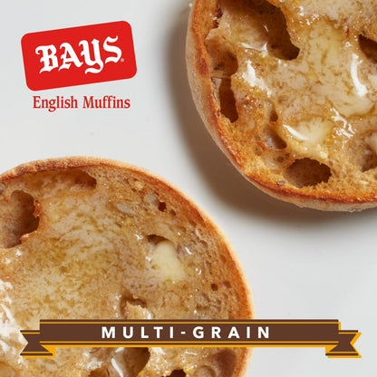 Bays Multi-grain English Muffins, 6 count, Pre-sliced English Muffins, 12 oz Tray