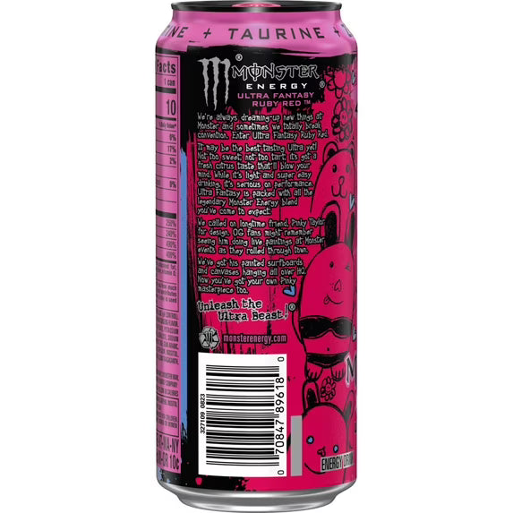 Monster Energy Ultra, Fantasy Ruby Red, Sugar Free Energy Drink, 16 Fl Oz