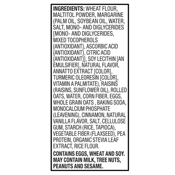 Freshness Guaranteed No Sugar Added Baked Oatmeal Raisin Cookies, 14 oz, 10 Count (Shelf Stable)