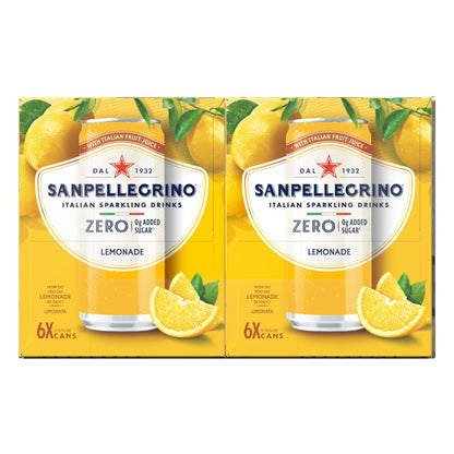 SanPellegrino Soda Italiana Sparkling Lemonade, Low Calorie Zero Added Sugar, 24 Pack Cans