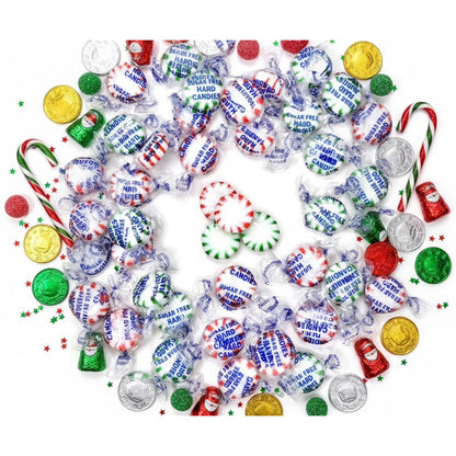 SweetGourmet Sugar-Free Christmas Starlights, Spearmint Peppermint Arcor Hard Candy, 1 Pound
