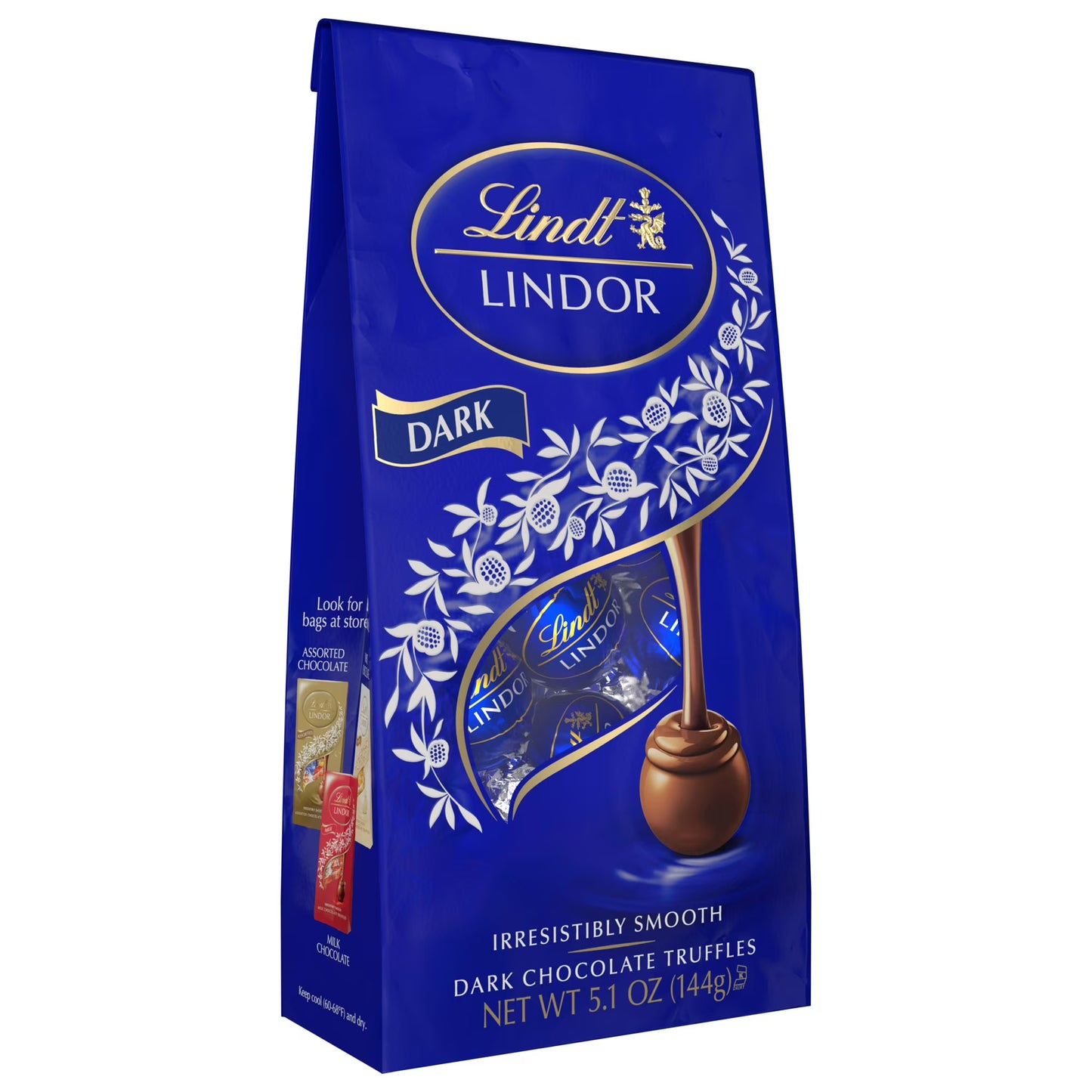 Lindt LINDOR Dark Chocolate Candy, 5.1 oz Bag