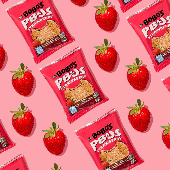 Bobo's PB&Js, Peanut Butter Oat Crust With Strawberry Filling, 5 Pack of 2.1oz oat snacks