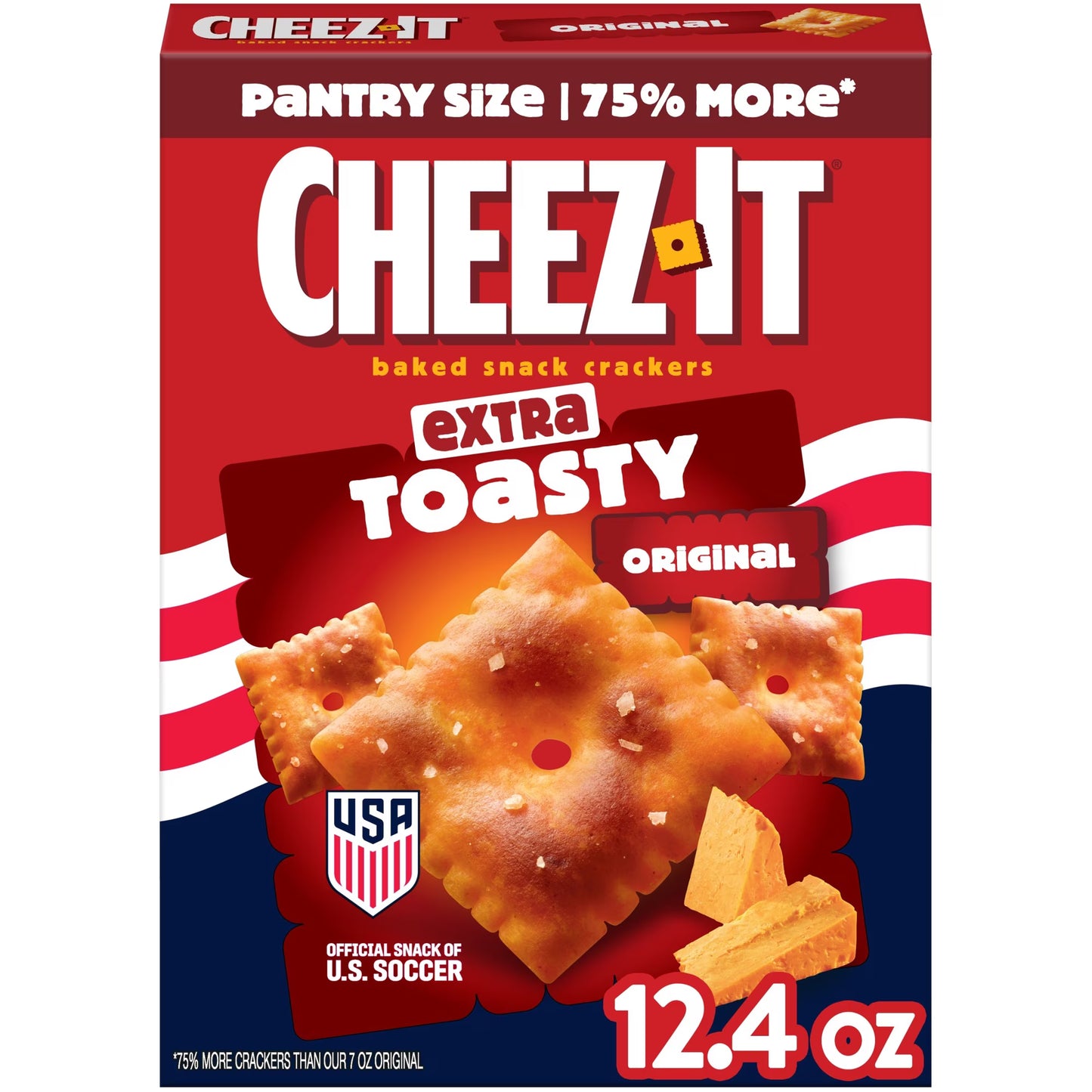 Cheez-It Extra Toasty Cheese Crackers, Baked Snack Crackers, 12.4 oz