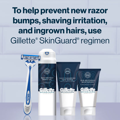 Gillette Skin Guard Sensitive Disposable Razors for Men, Blue, 4 Razors