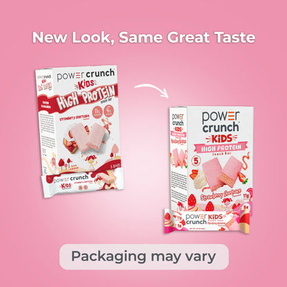 Power Crunch KIDS Strawberry Cream Bars 1.13oz, 5 Count Box