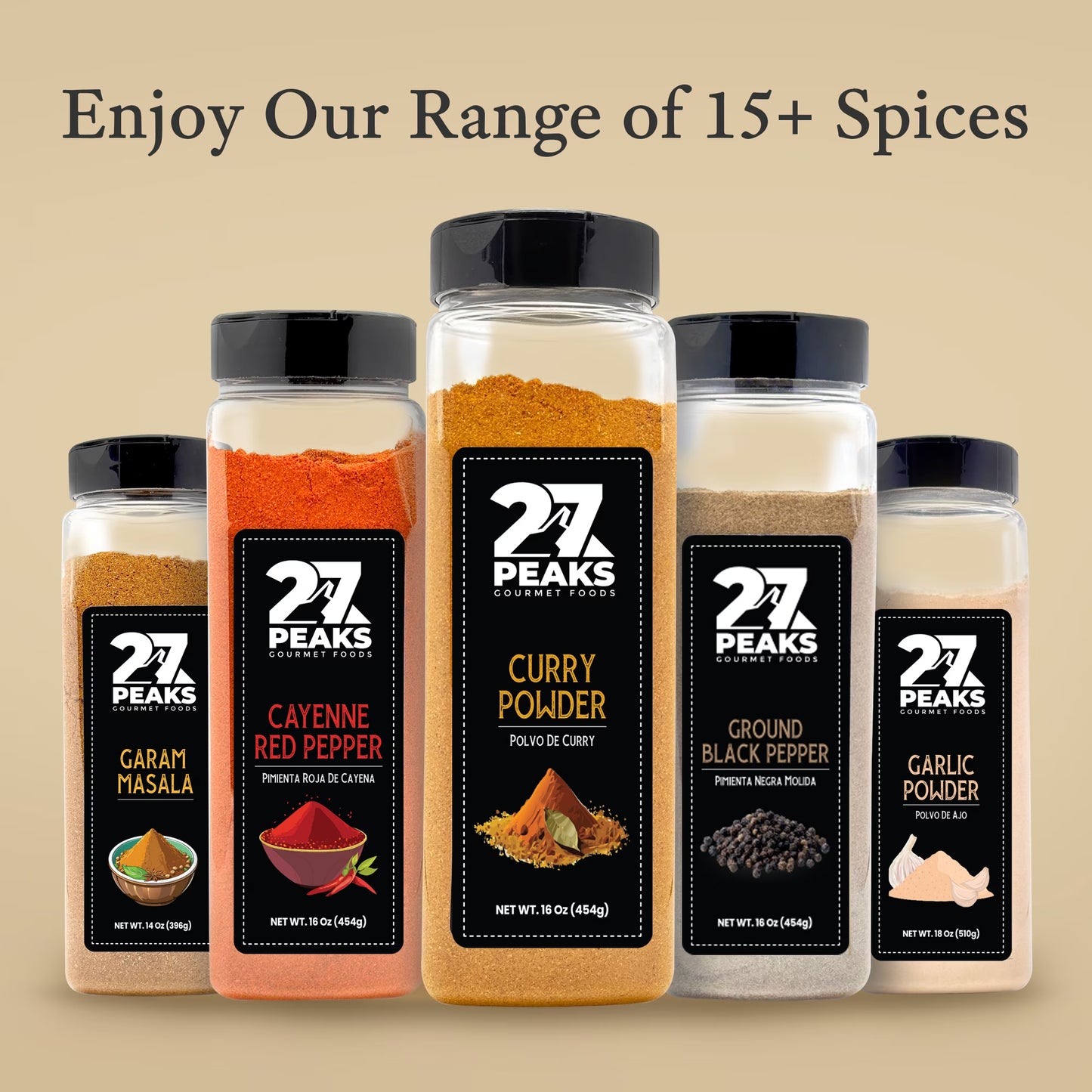 27 Peaks Gourmet No Artificial Flavors Curry Powder, 16 oz Bottle