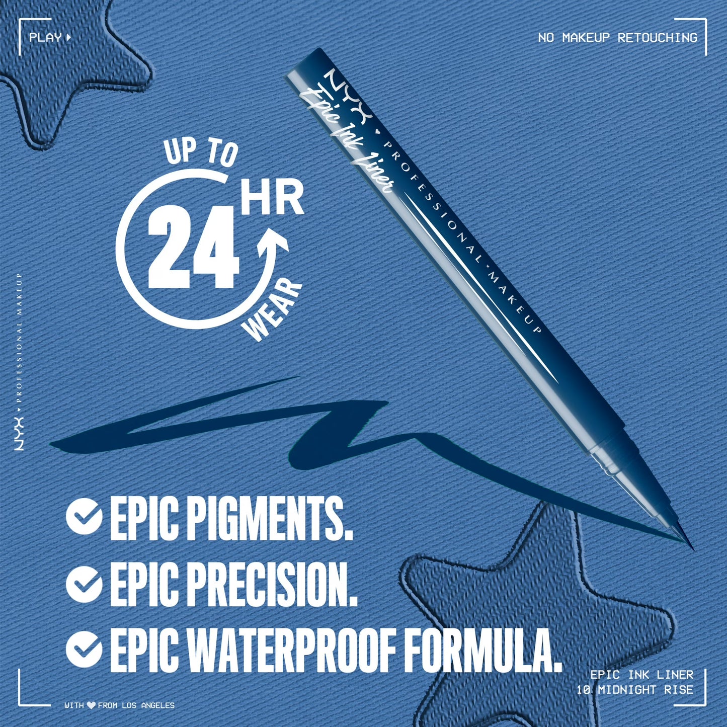 NYX Professional Makeup Epic Epic Ink Liquid Eyeliner Matte Finish, NIGHT RISE, 0.03 fl oz
