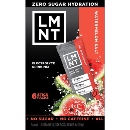 LMNT Zero Sugar Electrolyte Drink Mix - Watermelon - 6ct