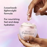 Olay Super Cream without SPF, Lightweight Face Moisturizer, 5-in-1 Skin Care Benefits - Hydrating, Brightening, Firming, Smoothing, and Evens - Niacinamide, Vitamin C, Collagen Peptide, 1.7 oz