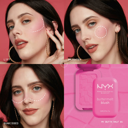 NYX Professional Makeup Buttermelt Powder Blush, Back and Butta
