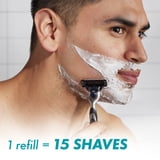 Gillette Mach3 Manual Razor, 1 Handle and 6 Blade Refills, Silver