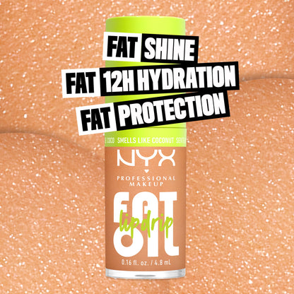 NYX Professional Makeup Fat Oil Lip Drip Lip Oil, 12 Hour Hydration Lip Gloss, Coconut Cutie, 0.16 fl oz