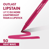 COVERGIRL Outlast Lipstain, 50 Heat Wave, Pink, 0.05 fl oz