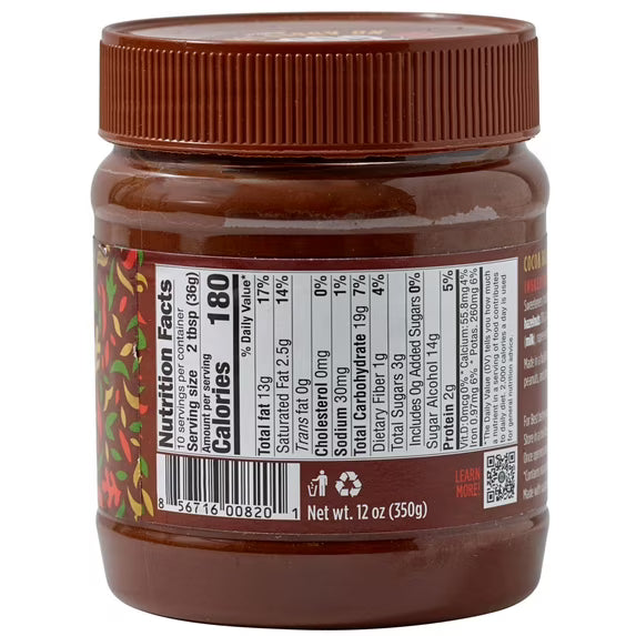 GOOD GOOD Choco Hazelnut Spread with Cocoa, No Added Sugar, 12 oz