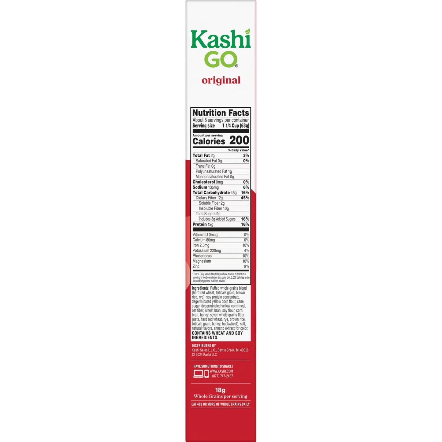 Kashi GO Original Protein Cereal Box, 12.3 oz