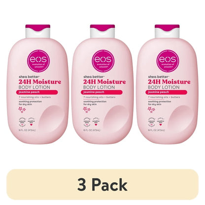 (3 pack) eos Shea Better Body Lotion - Jasmine Peach, 16 fl. Oz.