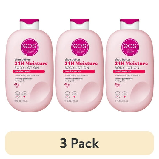 (3 pack) eos Shea Better Body Lotion - Jasmine Peach, 16 fl. Oz.