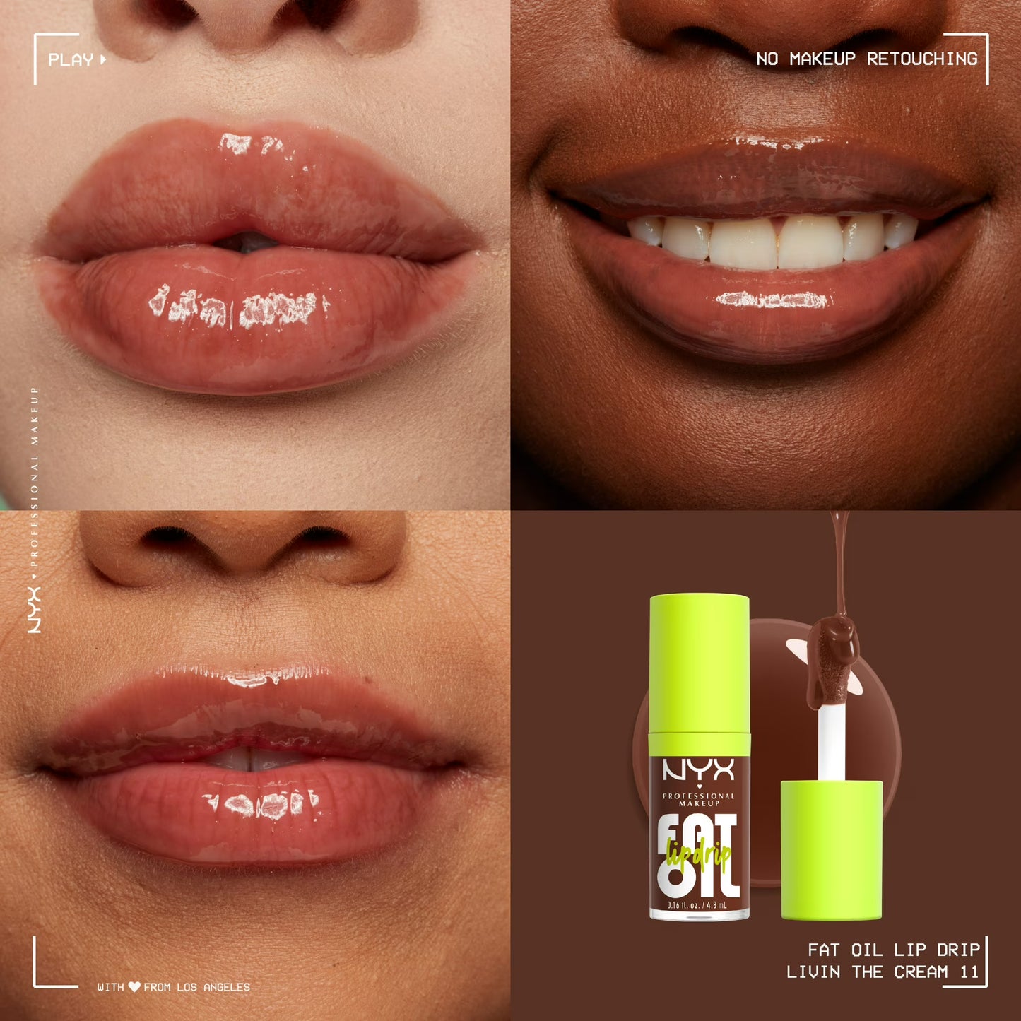 NYX Professional Makeup Fat Oil Lip Drip Hydrating Lip Gloss with Oil Blend, Livin the Cream, 0.16 fl oz