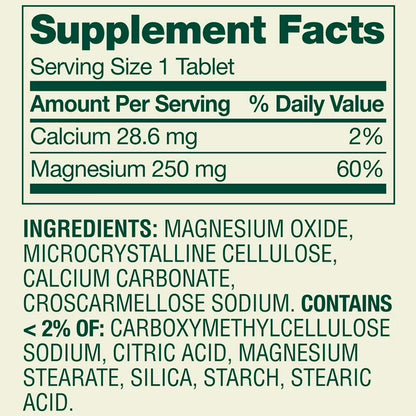 Spring Valley Magnesium Bone & Muscle Health Dietary Supplement Tablets, 250 mg, 100 Count