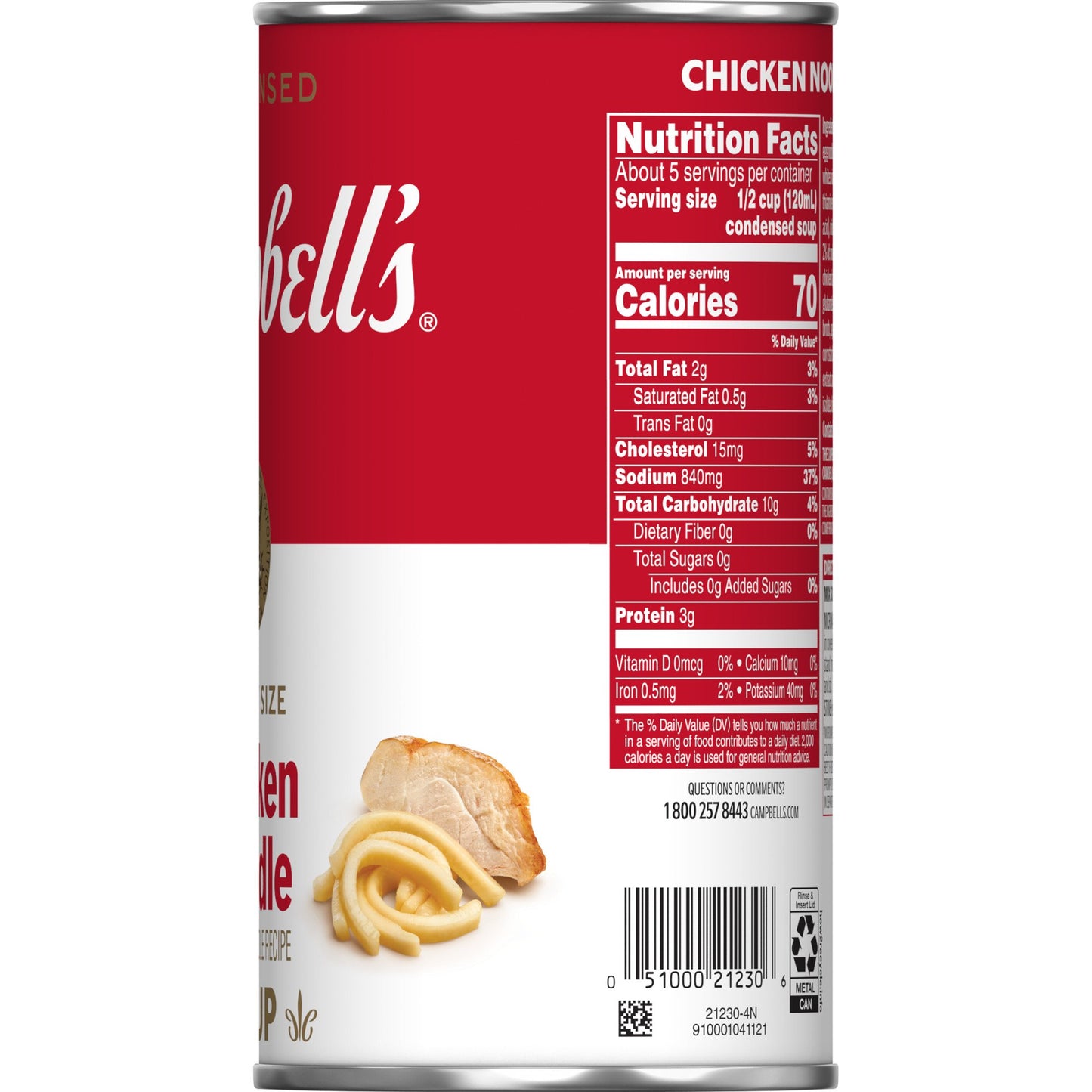 (4 pack) Campbell’s Condensed Chicken Noodle Soup Dry Egg Noodle Recipe, 22.4 oz Family Size Can