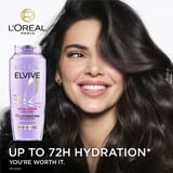 L'Oreal Paris Elvive Hyaluron Plump Hydrating Shampoo, 72H Intense Moisture, Squeeze, 13.5 fl oz