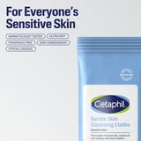 Cetaphil Gentle Skin Travel Size Facial Cleansing Cloth Wipes for Face and Body, Fragrance Free, 10 ct