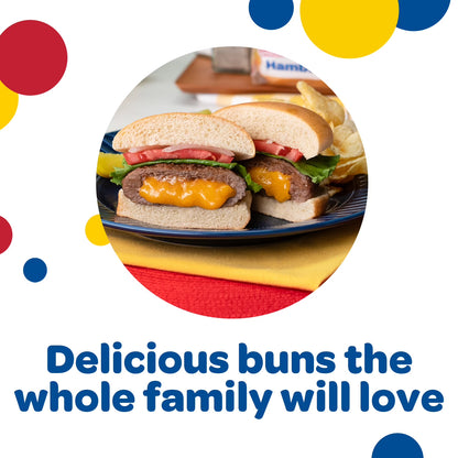 Wonder Bread Classic Extra Soft White Bread Hamburger Buns, 15 oz, 8 Ct, Shelf-Stable