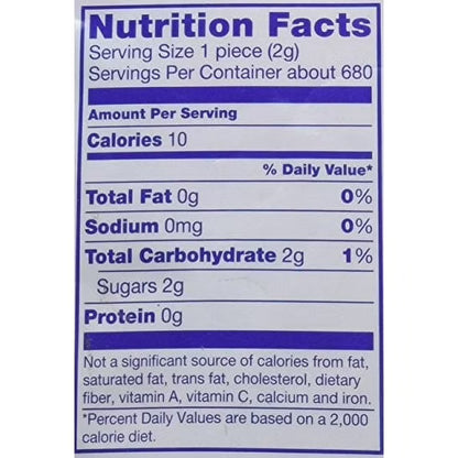 Dubble Bubble, Assorted Fruit Flavored Gum Balls, 53 oz. Peanut Free, Gluten Free. Milk and Soy May Be Present.