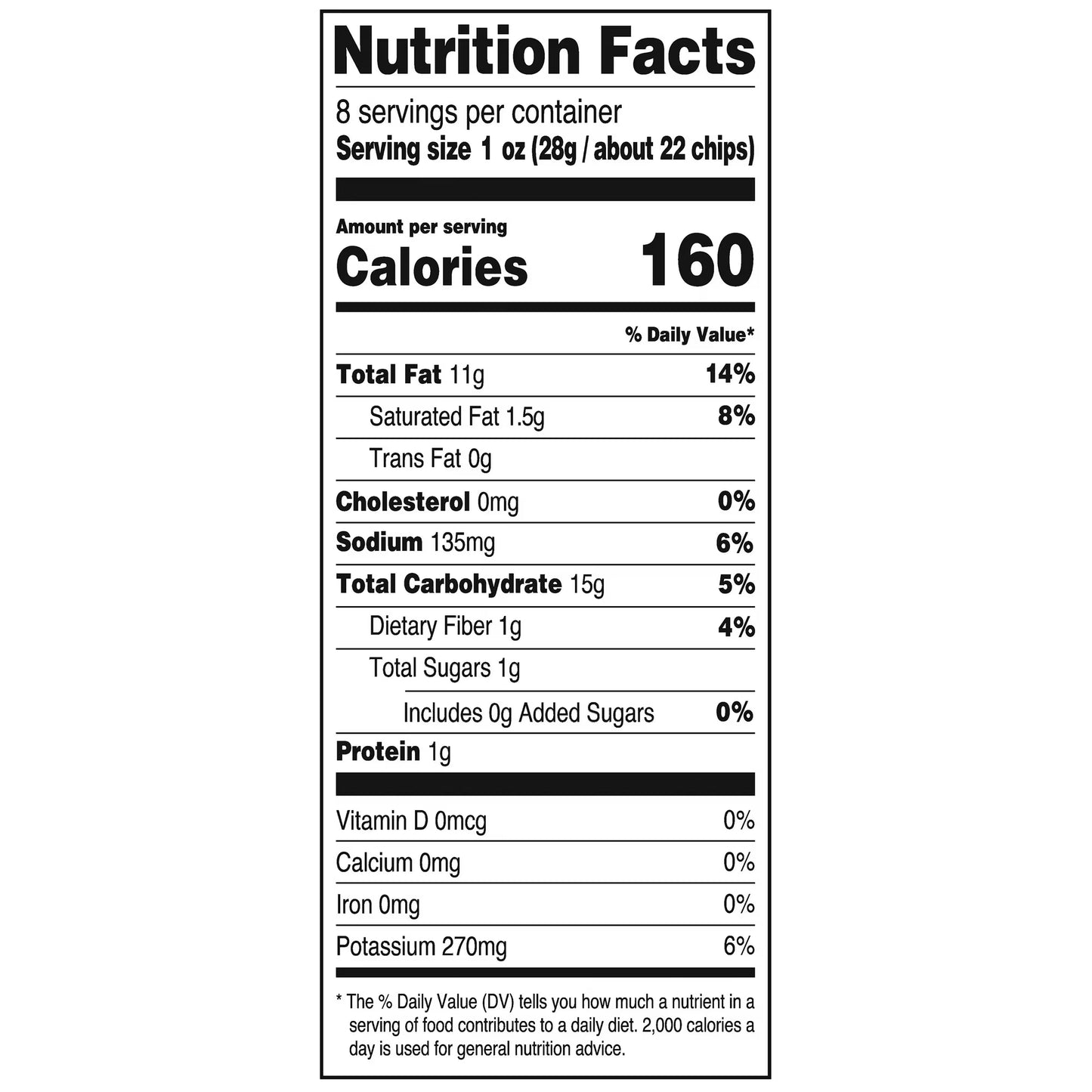 Great Value Original Rippled Potato Chips, 8 oz