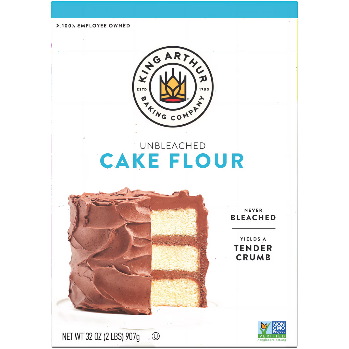 King Arthur Baking Company Non-GMO Project Verified, Preservative Free Unbleached and Unenriched Cake Flour, 2 lb Box