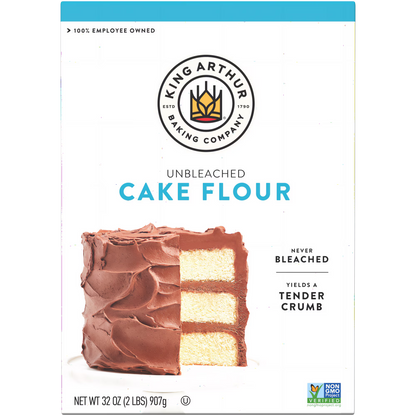 King Arthur Baking Company Non-GMO Project Verified, Preservative Free Unbleached and Unenriched Cake Flour, 2 lb Box