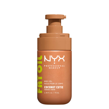 NYX Professional Makeup Fat Oil Hydrating Body Oil for Body Glow with Avocado Oil & Vitamin C, Coconut Cutie, 2.36 fl oz