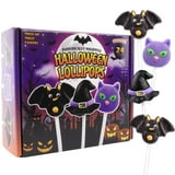 Halloween Cat, Bat and Witch Hat Lollipops, Trick or Treat Candy, 24 Count, 10.16 Ounce Box