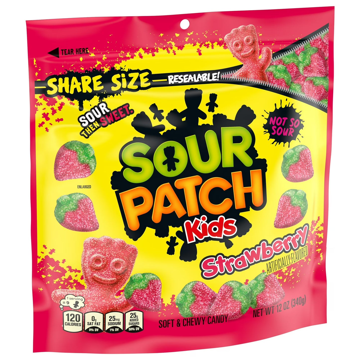 SOUR PATCH KIDS Strawberry Soft & Chewy Gummy Candy, Share Size, 12 oz