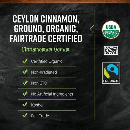 Frontier Co-op Fair Trade Certified Organic Ceylon Cinnamon Powder, 5.57 oz Bag