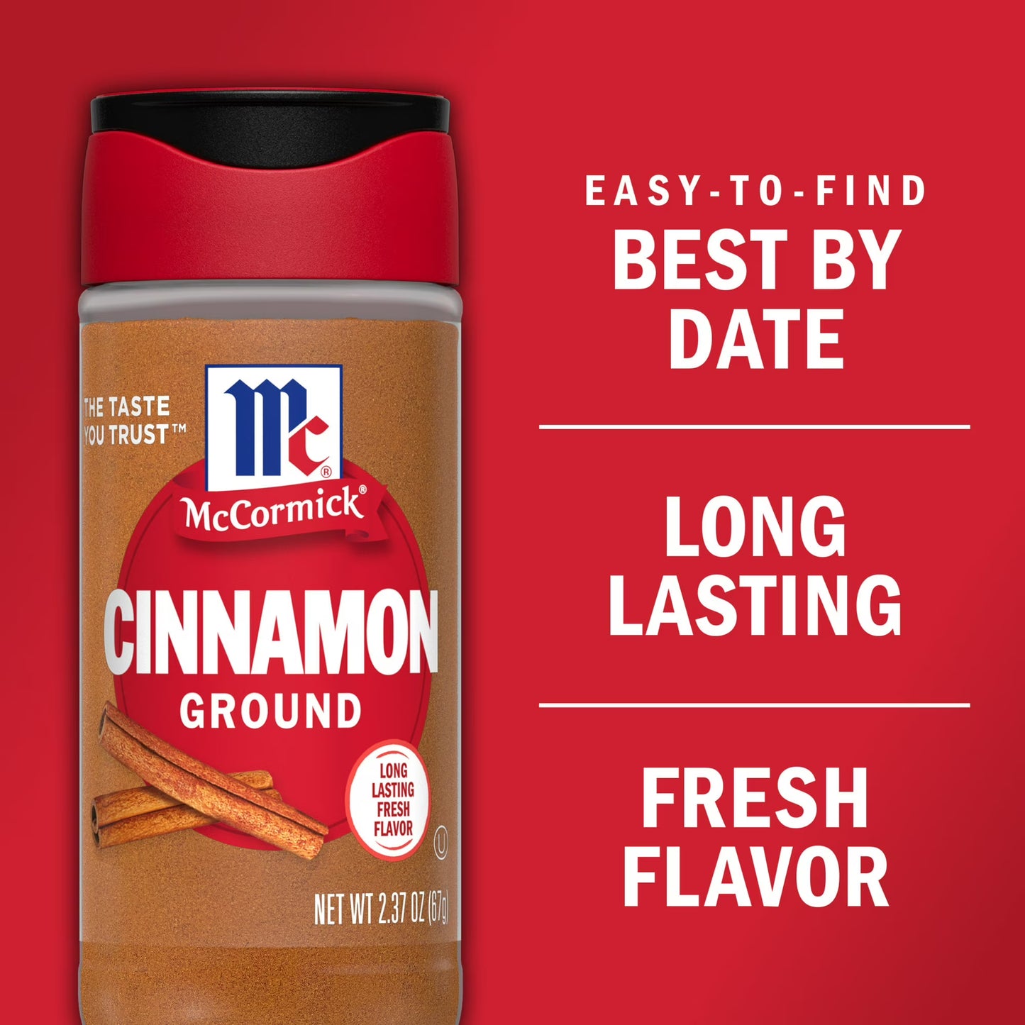 McCormick Kosher Ground Cinnamon, 2.37 oz Bottle