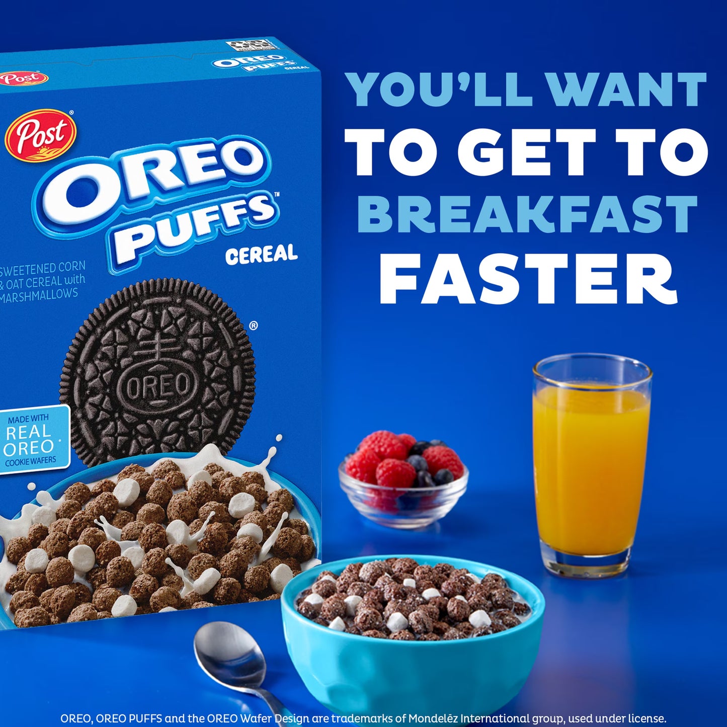 Post OREO PUFFS Cereal, Crunchy 16.5 oz box