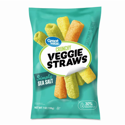 (3 pack) Great Value Sea Salt Veggie Straws, 7 oz