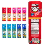 Giant Push Pop Container with Individually Wrapped Lollipop Variety Party Pack , 10 Lollipops Suckers in Assorted Fruity Flavors inside candy container, Fun Candy for Gifts
