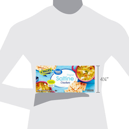 (4 pack) Great Value Saltine Crackers, 16 oz, 4 Count