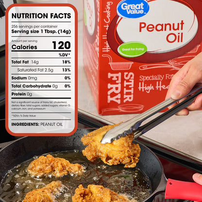 Great Value Peanut Oil, Heart Healthy and Versatile, 3 Gallon Bottle