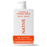 Native Body Wash for Women & Men, Sulfate Free, Naturally Derived Ingredients, Citrus & Herbal Musk, 36 fl oz