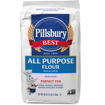 (2 pack) Pillsbury Best Bleached All Purpose Flour, 5 lb Bag