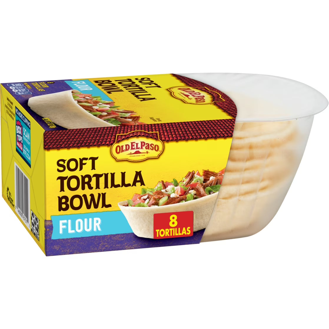 (4 pack) Old El Paso Soft Tortilla Bowls, Flour, 8 Count., 6.7 oz.