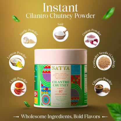 Satya Blends, Cilantro Seasoning 1.24oz, Herby Citrus, Multipurpose for Dips Marinades Seafood Vegetables Sauce