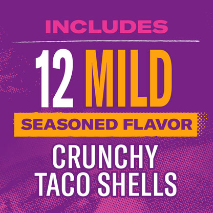 (2 pack) Taco Bell Mild Seasoned Flavor Crunchy Taco Shells, 12 ct, 4.8 oz Box