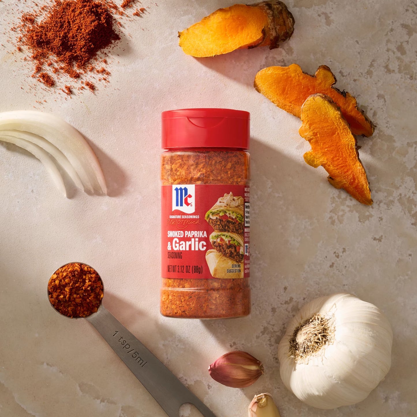 McCormick Smoked Paprika and Garlic Seasoning, 3.12 oz Bottle