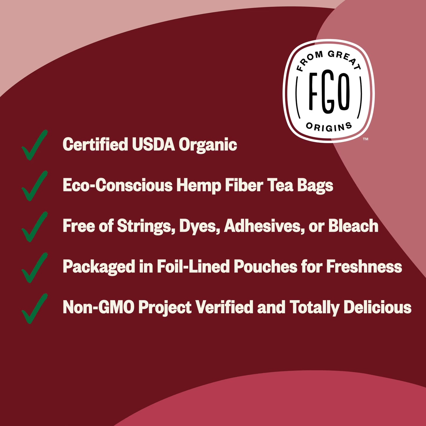 FGO Raspberry Leaf Tea, Organic, Eco-Conscious Tea Bags (100 Count)